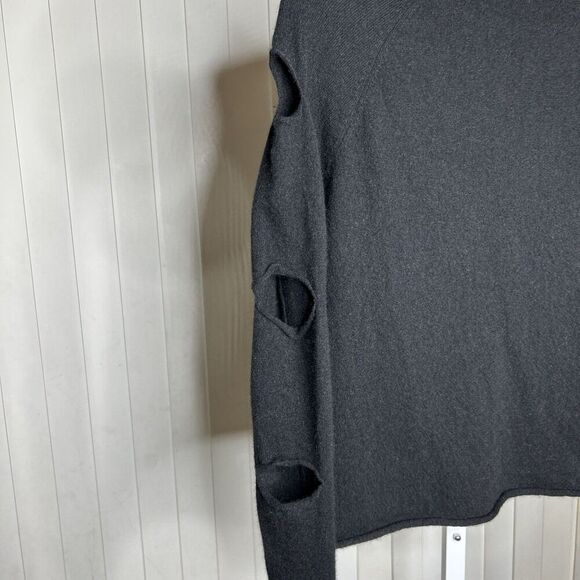 360 Cashmere Sweater Sleeves Cutout Black Color Size M - Picture 2 of 6